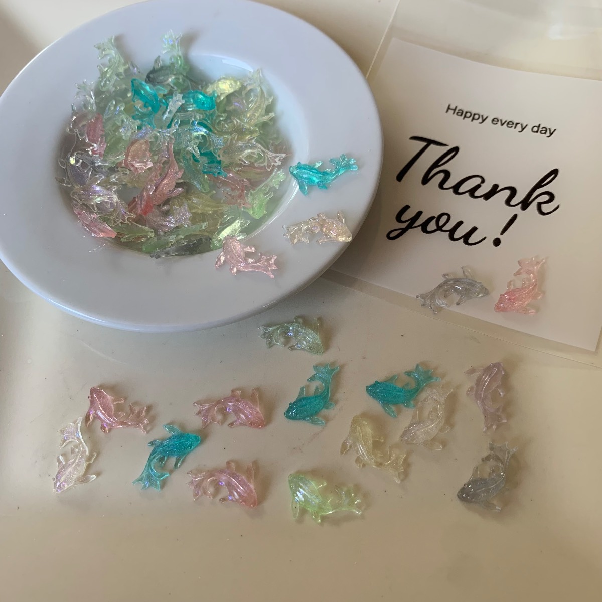 100 Miniature Resin Goldfish Figurines embellishments for crafting resin art
