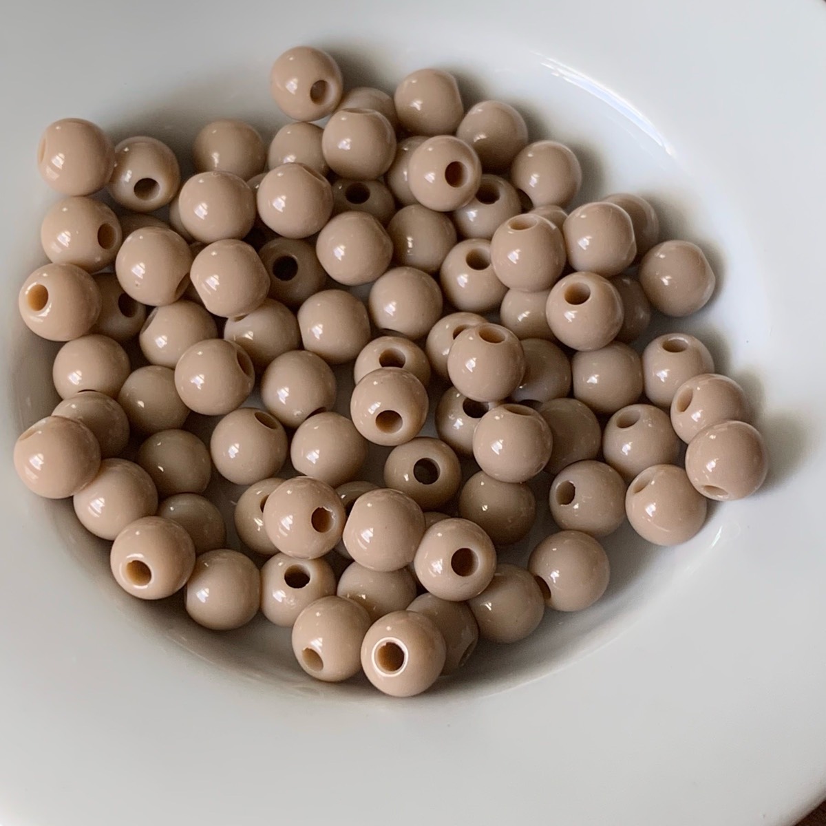 5.7mm - 80 brown round beads