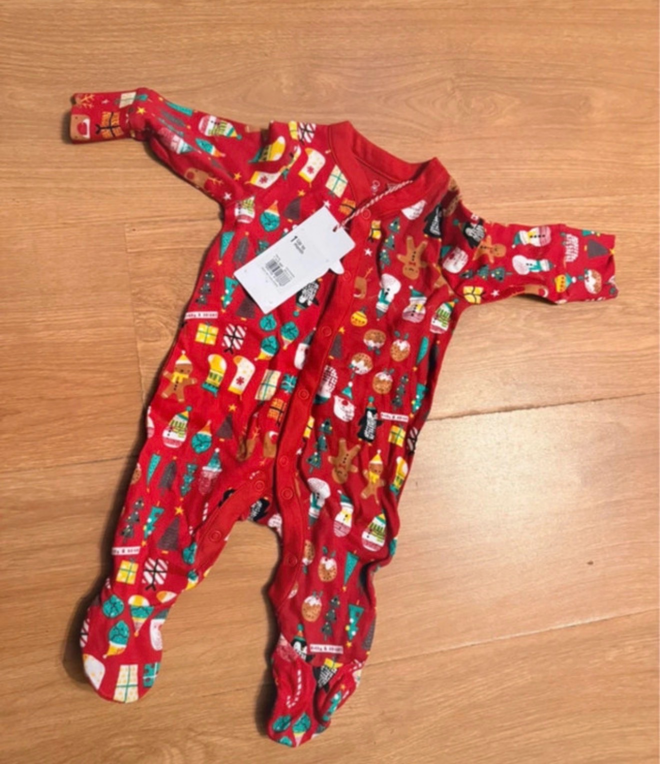Up to 1 month Christmas sleep suit