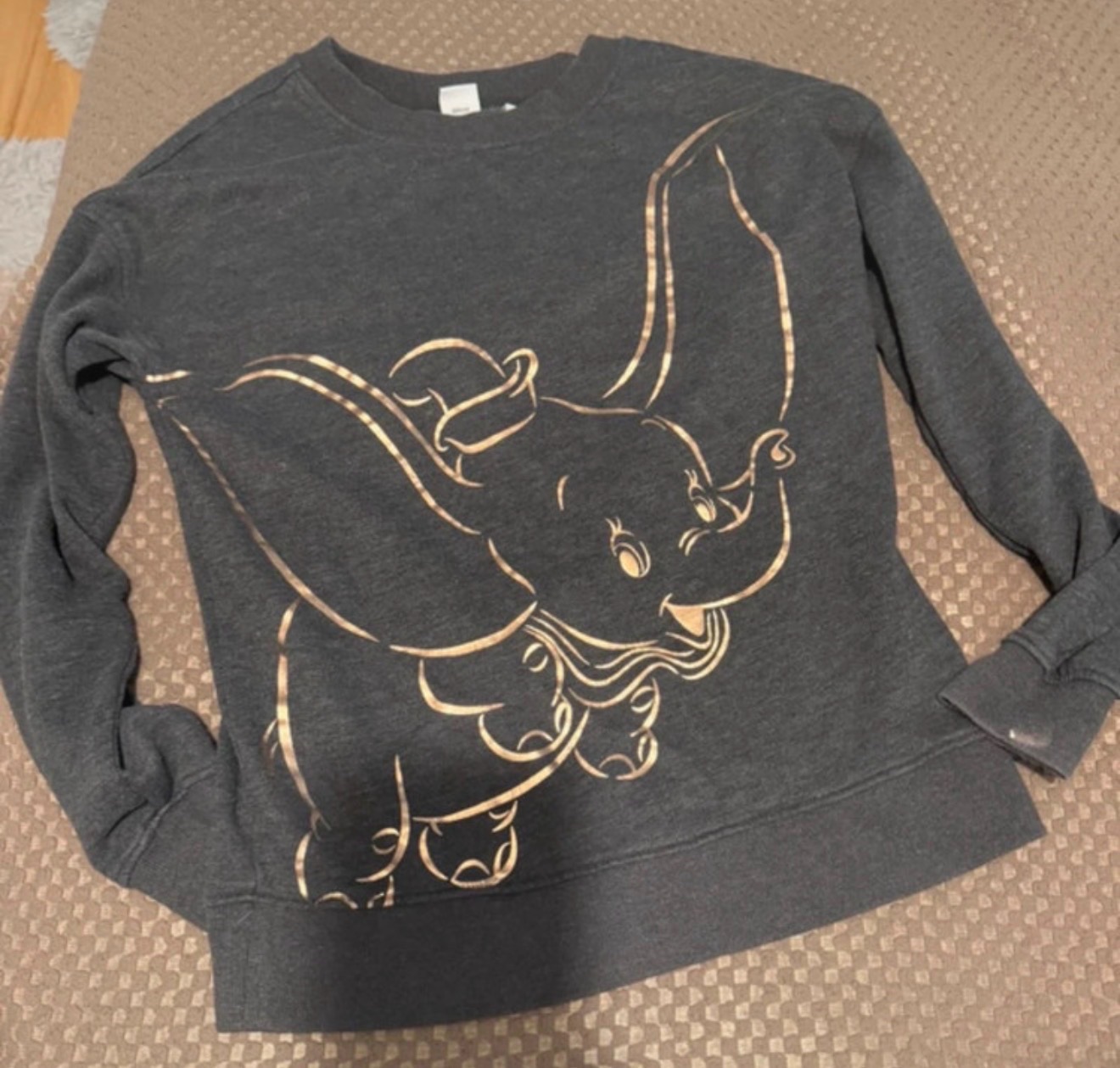 Used medium dumbo dark grey jumper. NEXT. * damaged item*