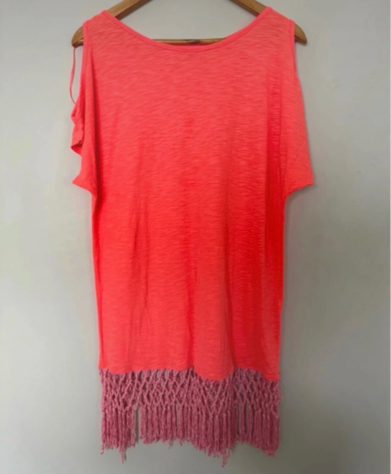 Used medium beach cover up neon