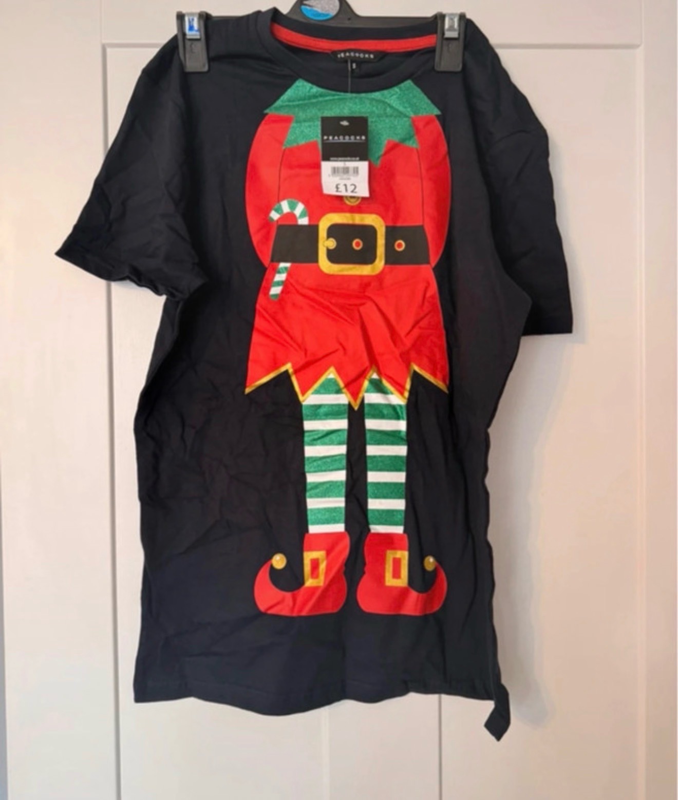 Men's small Christmas theme elf T-shirt