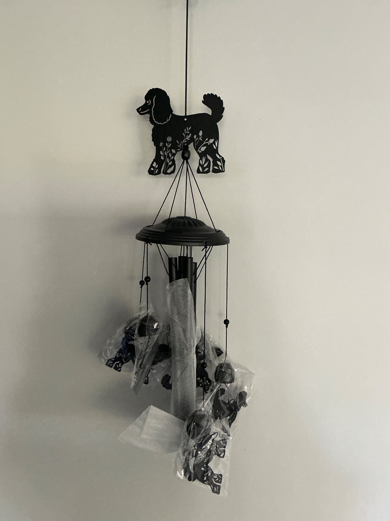 Poodle Dog Wind Chimes for Outside Metal Wind-chimes for Garden Decorations