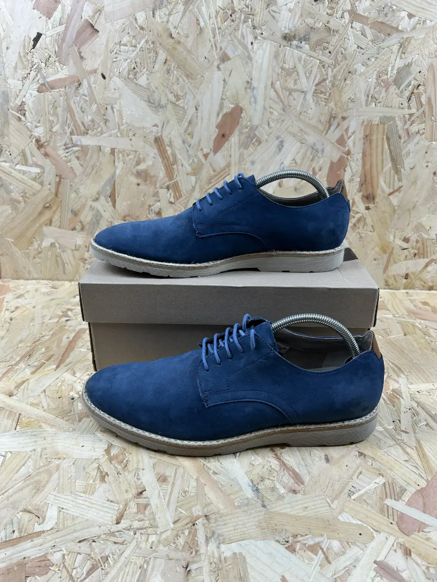 Clarks Gambeson Walk Navy Blue Nubuck Suede Derby Shoes Boxed UK 8 EU 42