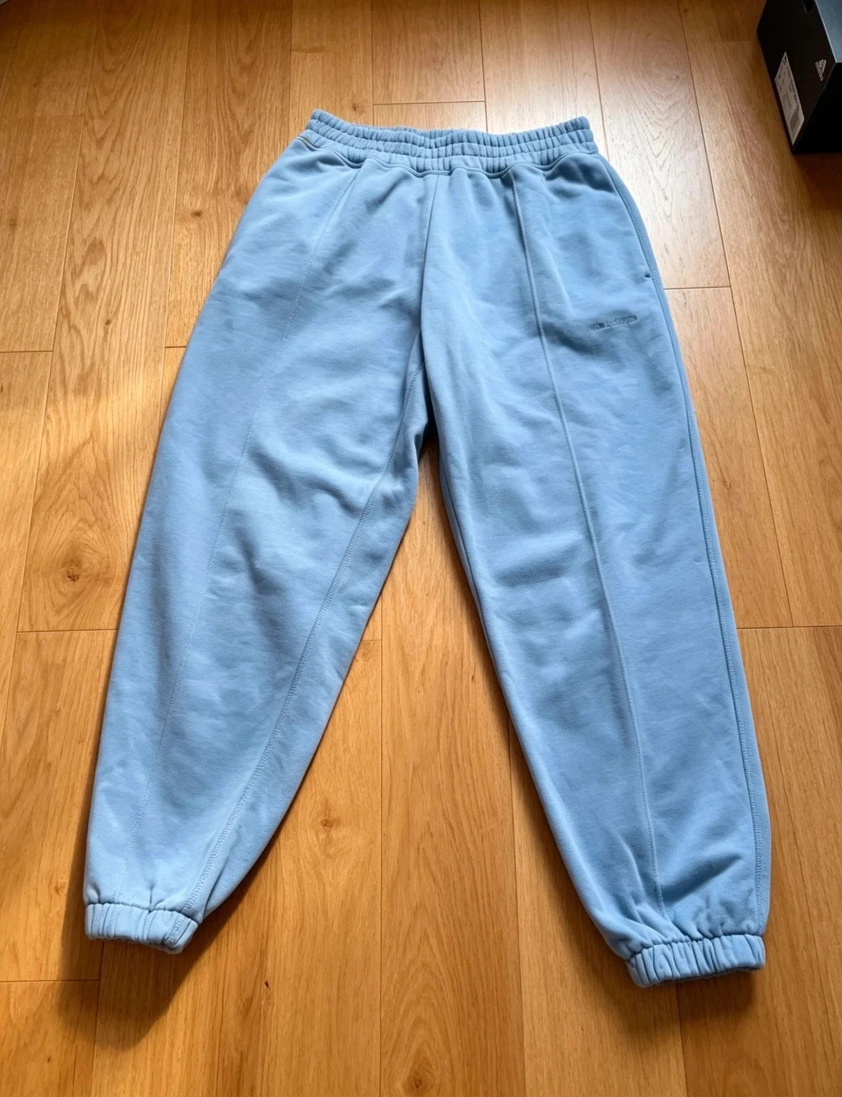 New Balance Light Blue 100% Cotton Joggers Size S Relaxed Fit Cuffed Hem Sweatpants