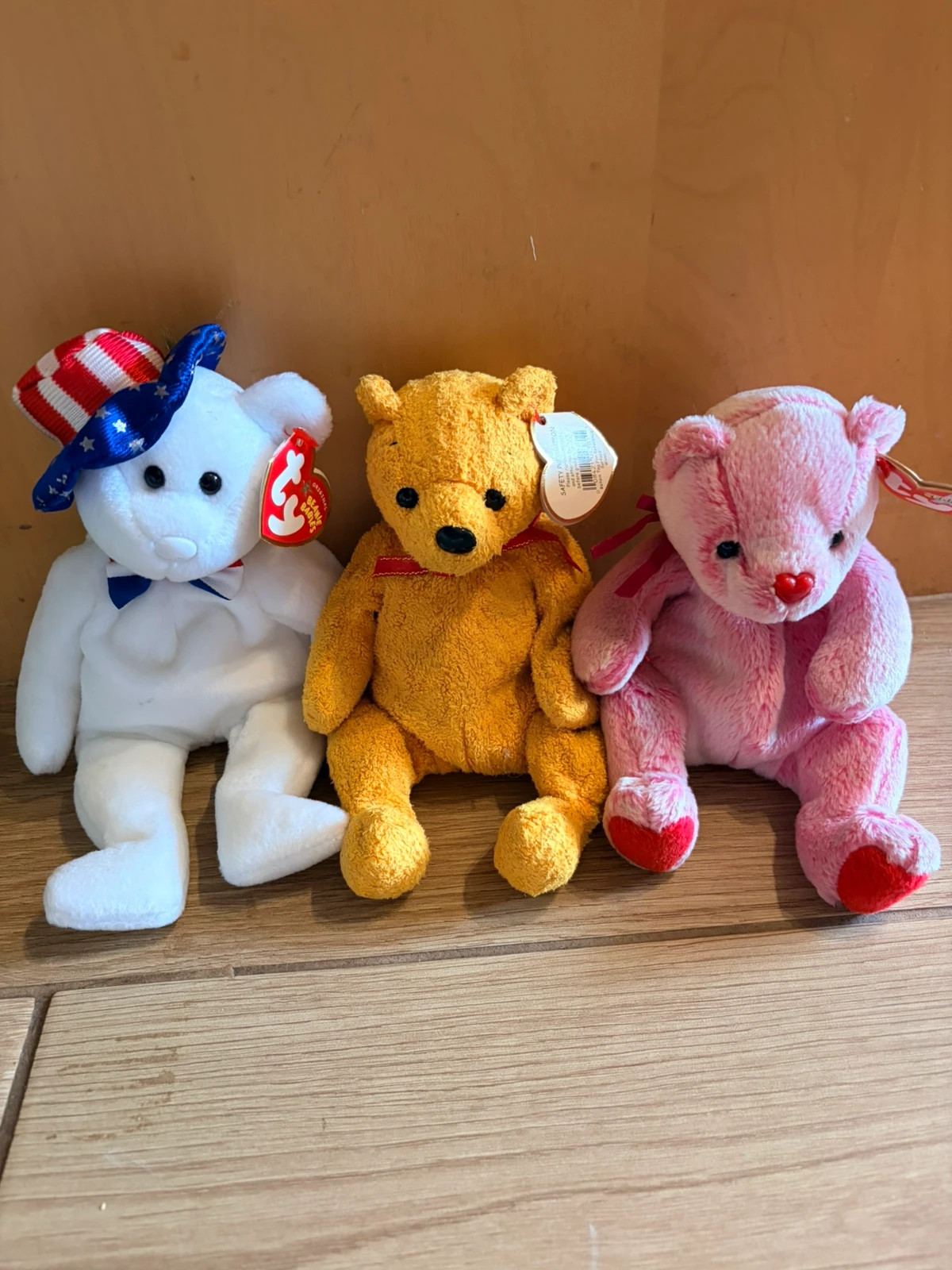 Ty Beanie Babies Bundle | Benjamin, Poopsie, Romance | Retired Collectible Bears