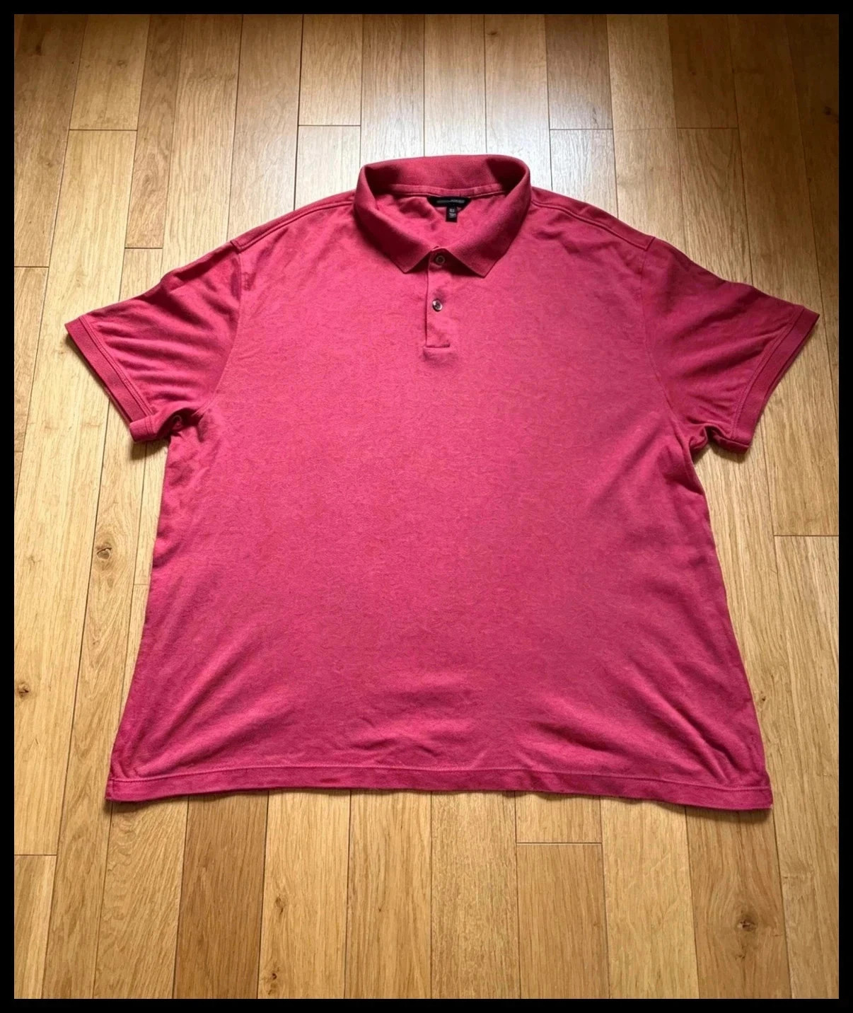 Banana Republic Luxe Touch Polo Shirt XL Muted Red Heat 100% Cotton Short Sleeve Smart Casual