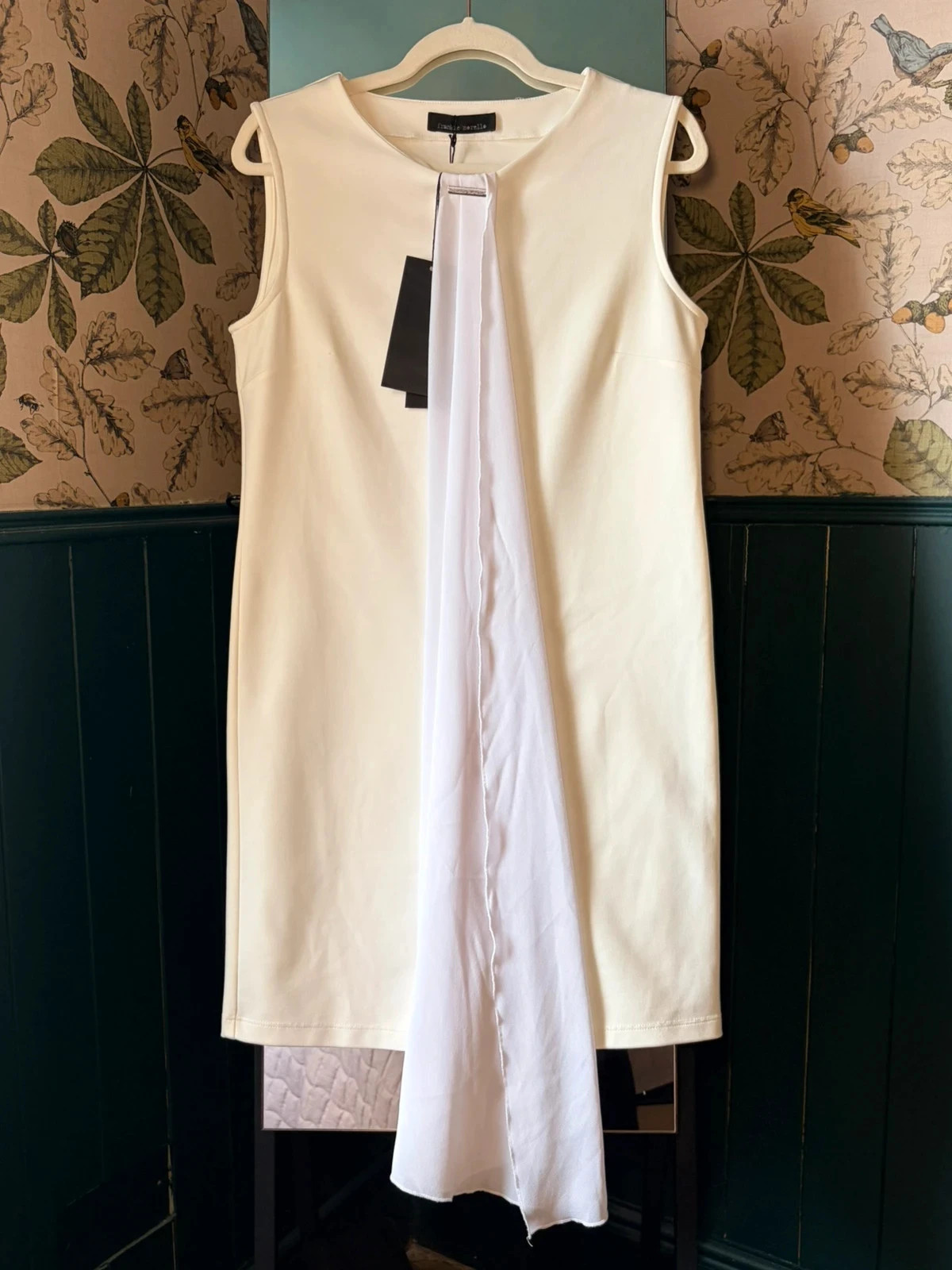 Frankie Morello Designer Cream Shift Dress | Size UK 10 / IT 42 | New | Occasion