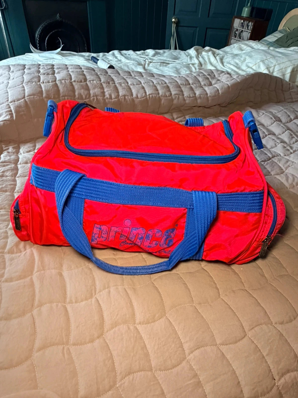 Prince Vintage Sports Holdall | Pink/Blue | 80s/90s Retro | No Shoulder Strap