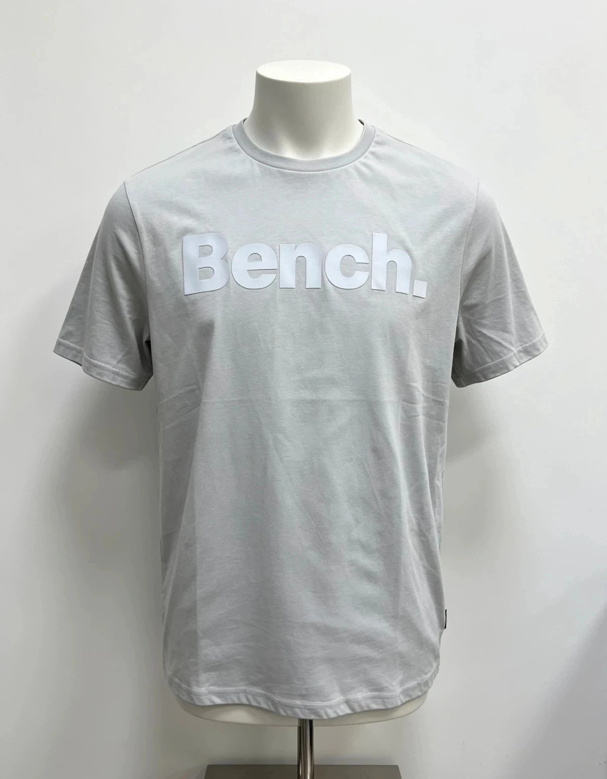 Bench Frost Grey XL T‑Shirt 100% Cotton Big Logo Crew Neck BNWT Streetwear Tee