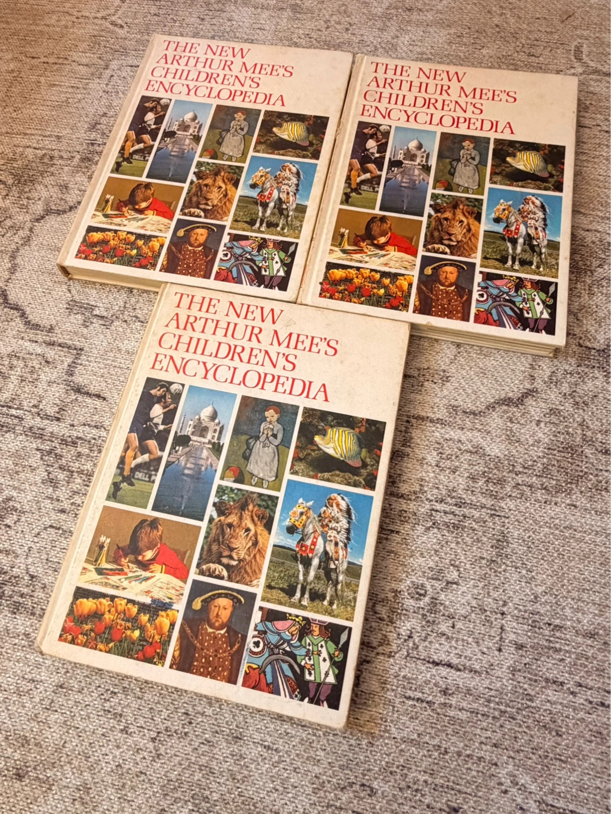 1974 Vintage Arthur Mee Children’s Encyclopedia 3 Volume Set | Retro Illustrated Books