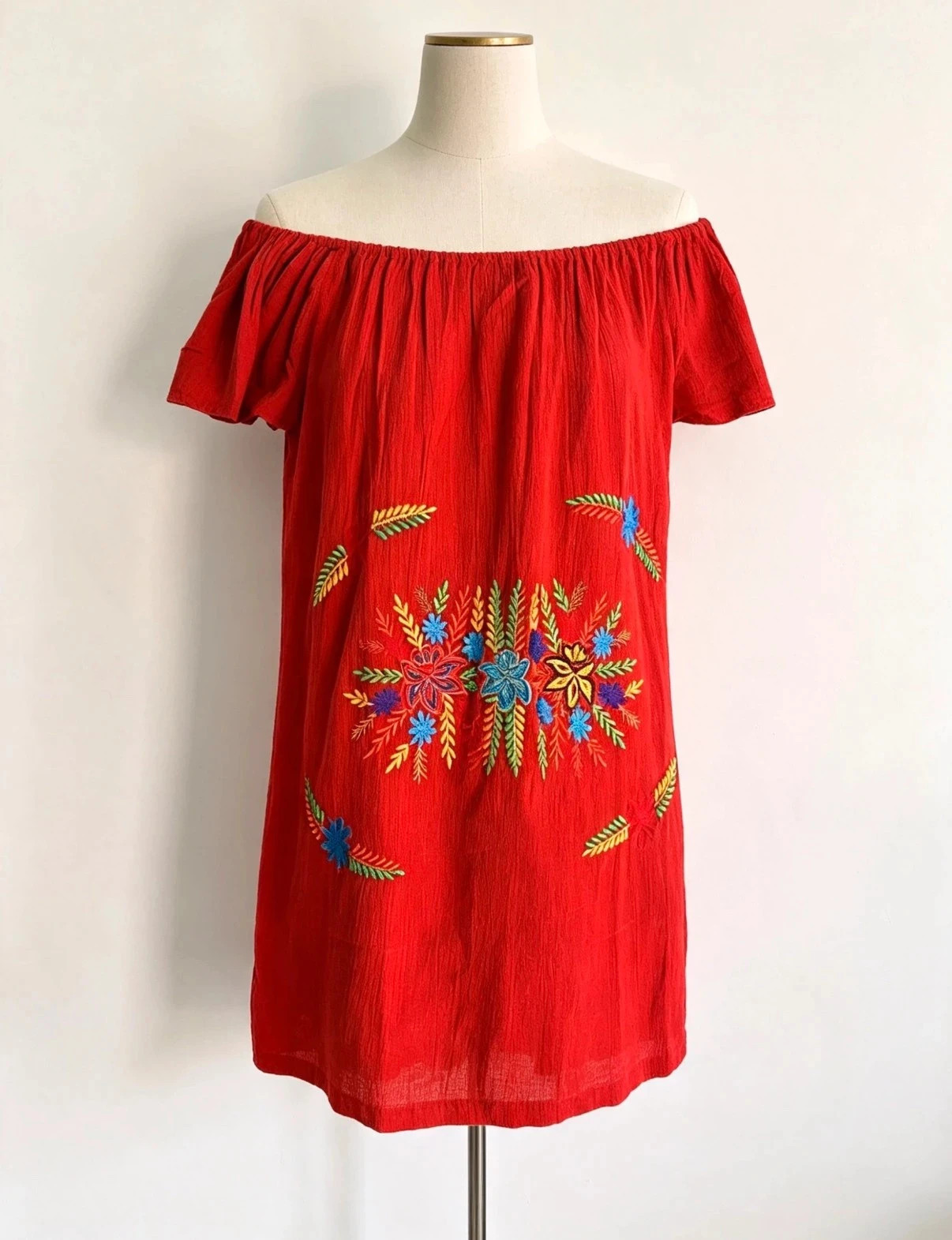 BNWT Sensi Studio Embroidered Dress | Burnt Orange | Size S RRP £110