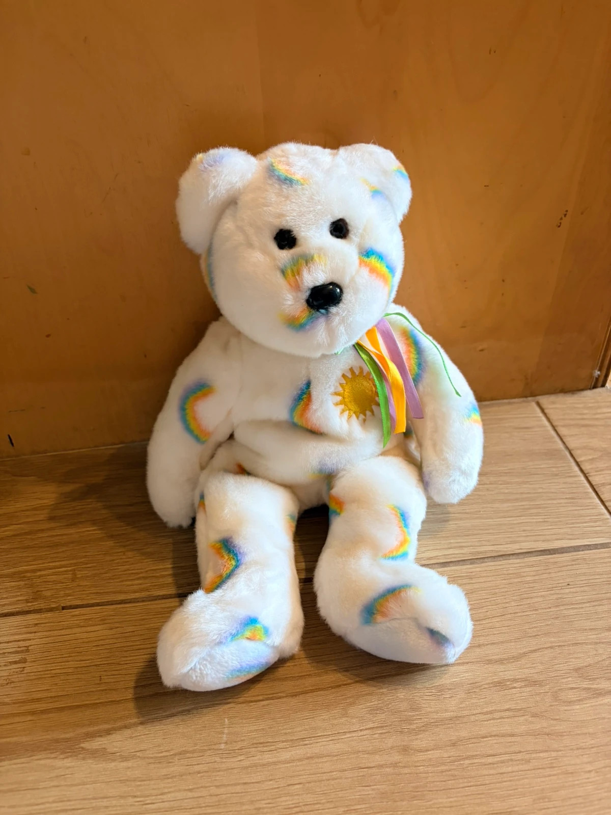 Ty Beanie Buddies Collection Cheery The Rainbow Bear | Retired Vintage Soft Toy