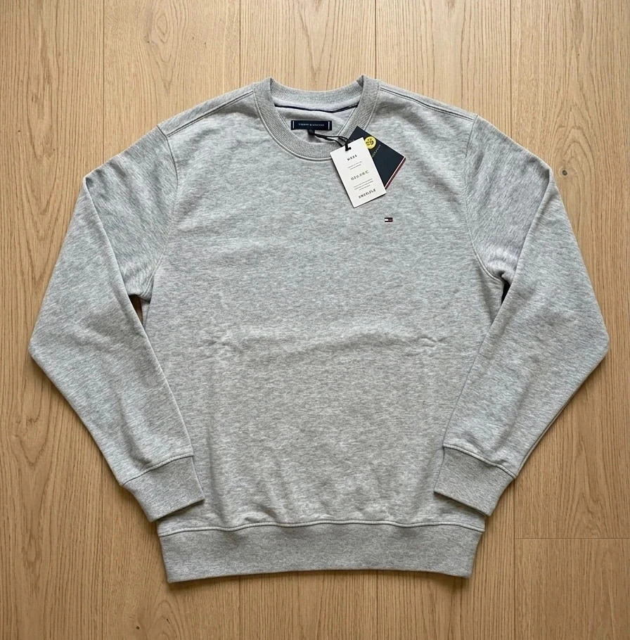 Tommy Hilfiger Grey Crewneck Sweatshirt Mens Size L Brand New With Tags Jumper