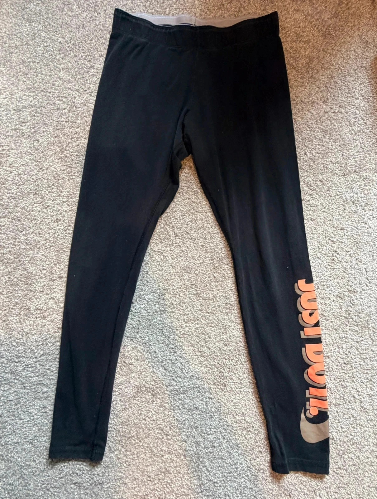 Nike Black "Just Do It" Graphic Leggings - Size M