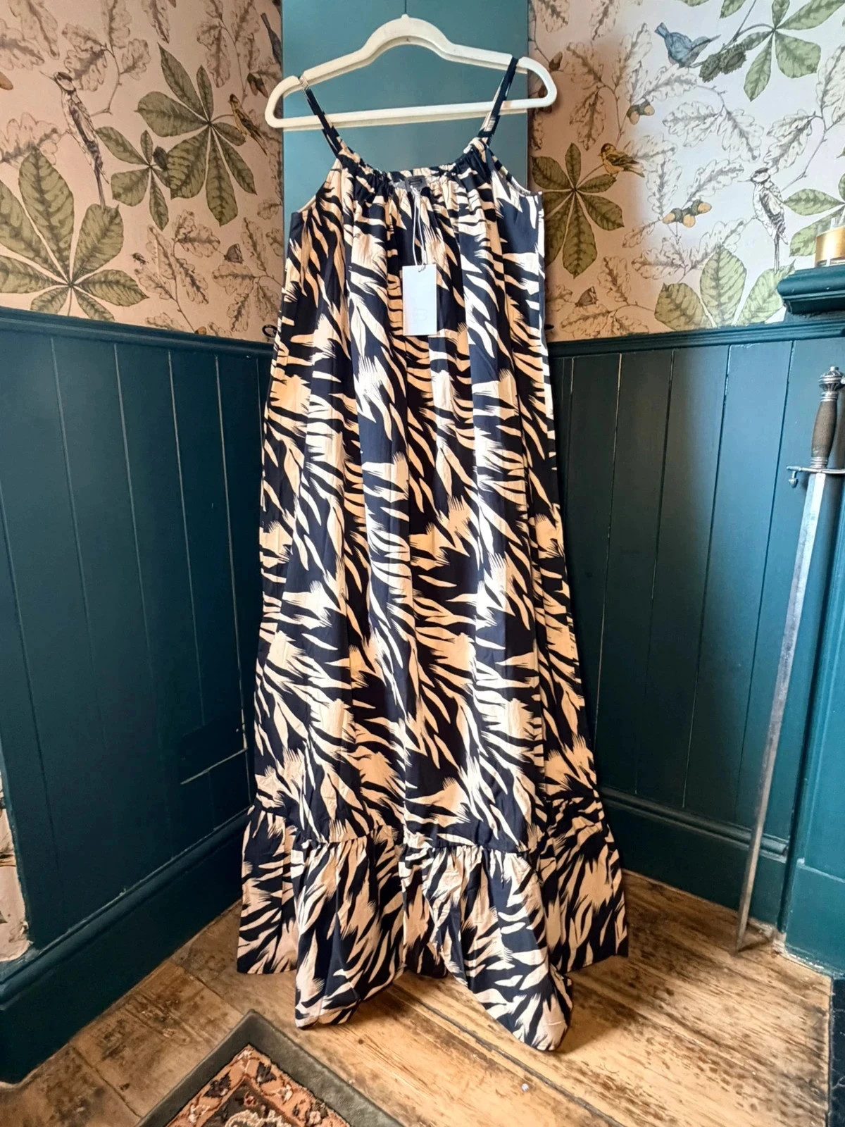 8 by YOOX Animal Print Maxi Dress | UK 12 | New | Holiday / Summer