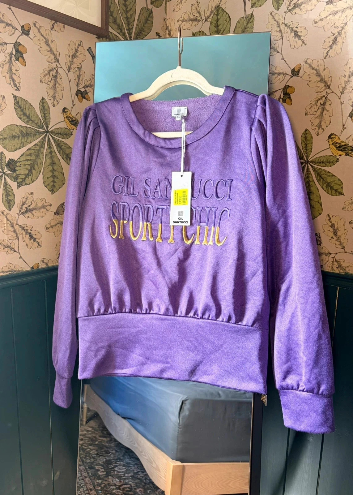 Gil Santucci Designer Sweatshirt | Size UK 10 | Embroidered Logo | Luxury Casual