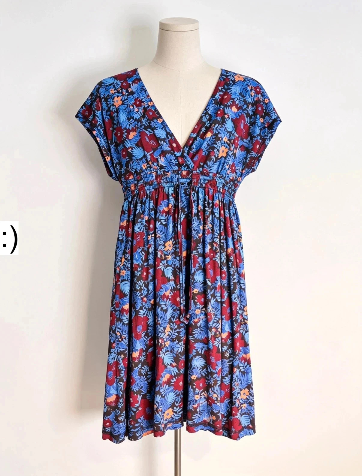 Saltrock Floral Midi Dress Uk 8 Flowy Summer Holiday Elasticated