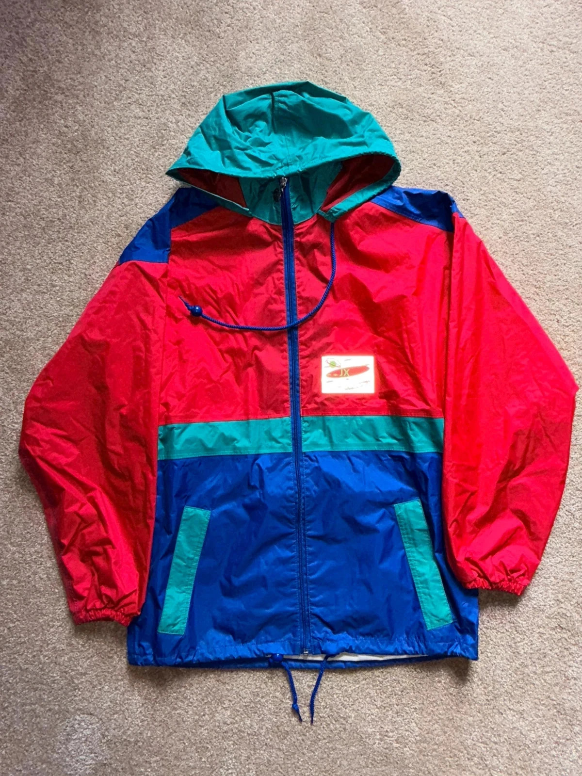 Vintage Jeantex Colour Block Windbreaker - Retro 90s - Size S/M