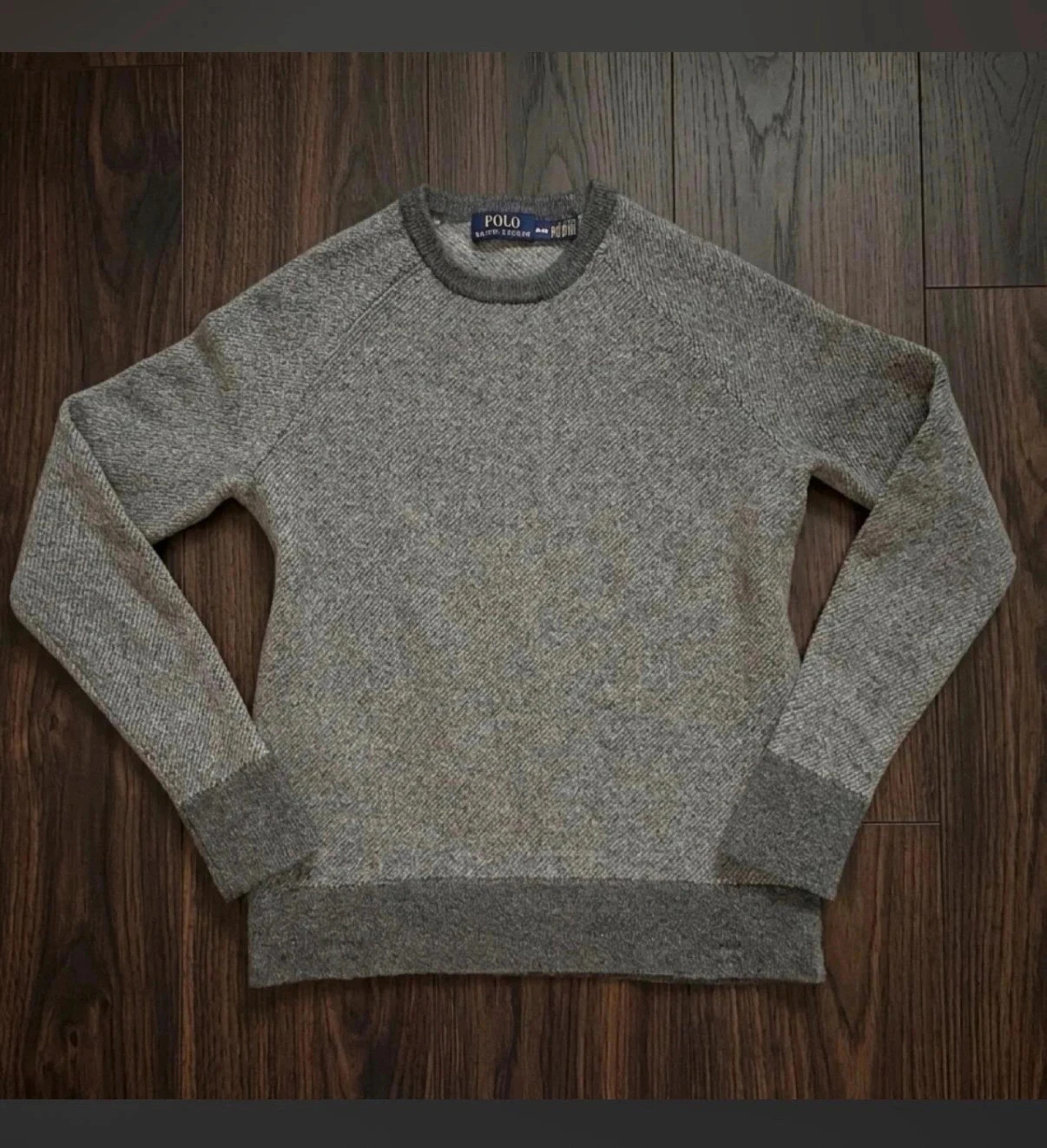 Polo Ralph Lauren 100% Merino Wool Grey Marled Crew Neck Jumper | Size M