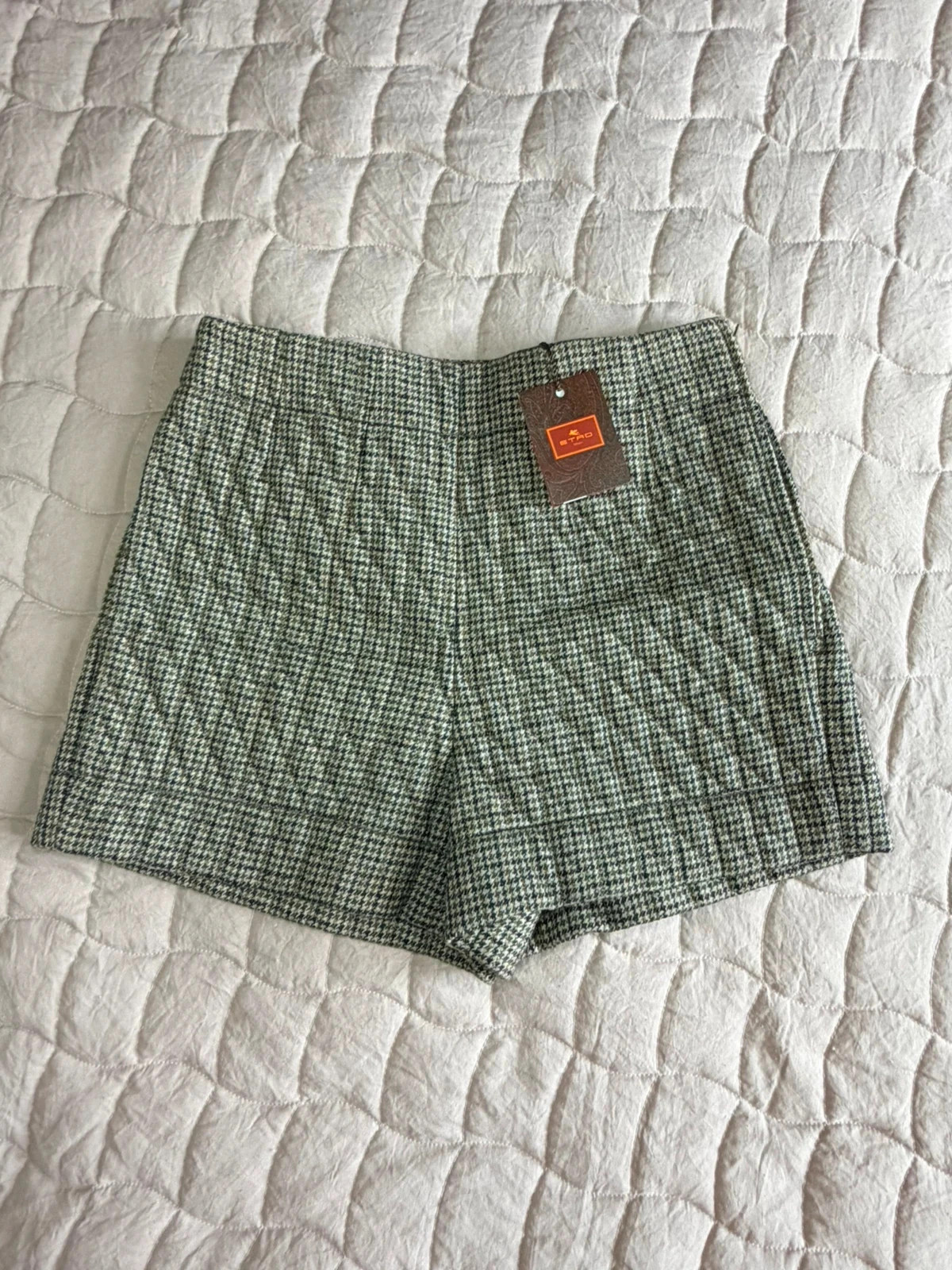 BNWT Etro Milano Houndstooth Wool Shorts | UK 8–10 | RRP £790 Luxury Italian