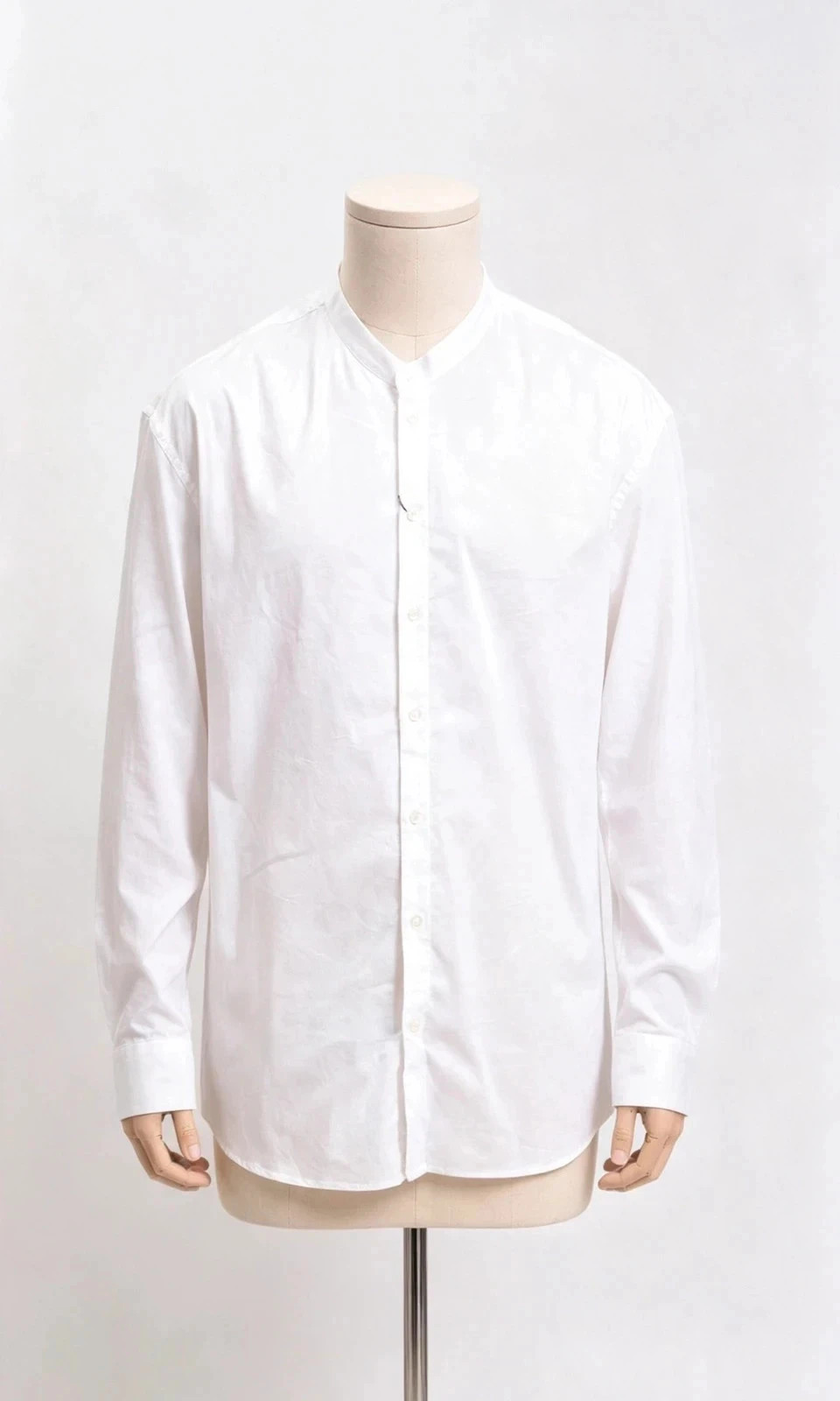 Emporio Armani bnwt white stand collar long sleeve shirt | xxl | minor defect