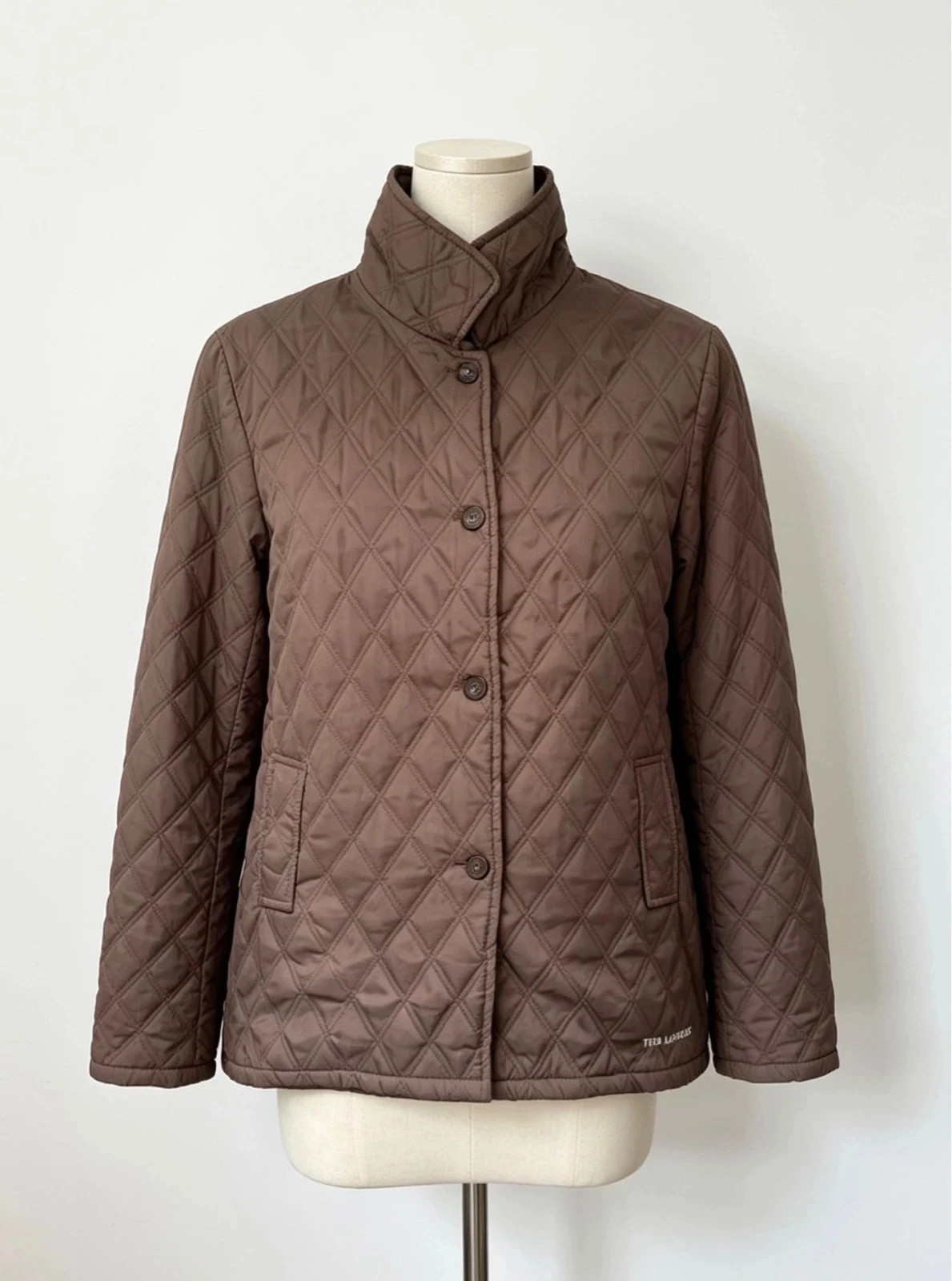Vintage Ted Lapidus Brown Quilted Diamond Jacket - Size M