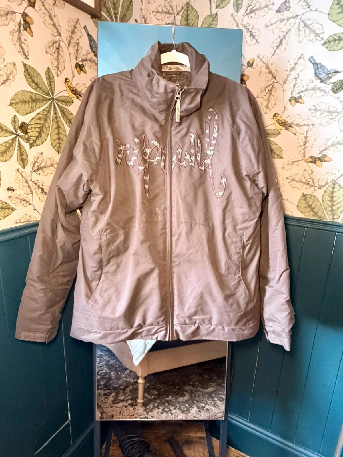 Rip Curl Brown Y2K Vintage Ski Jacket | Size L | Quilted Lining | Embroidered Logo