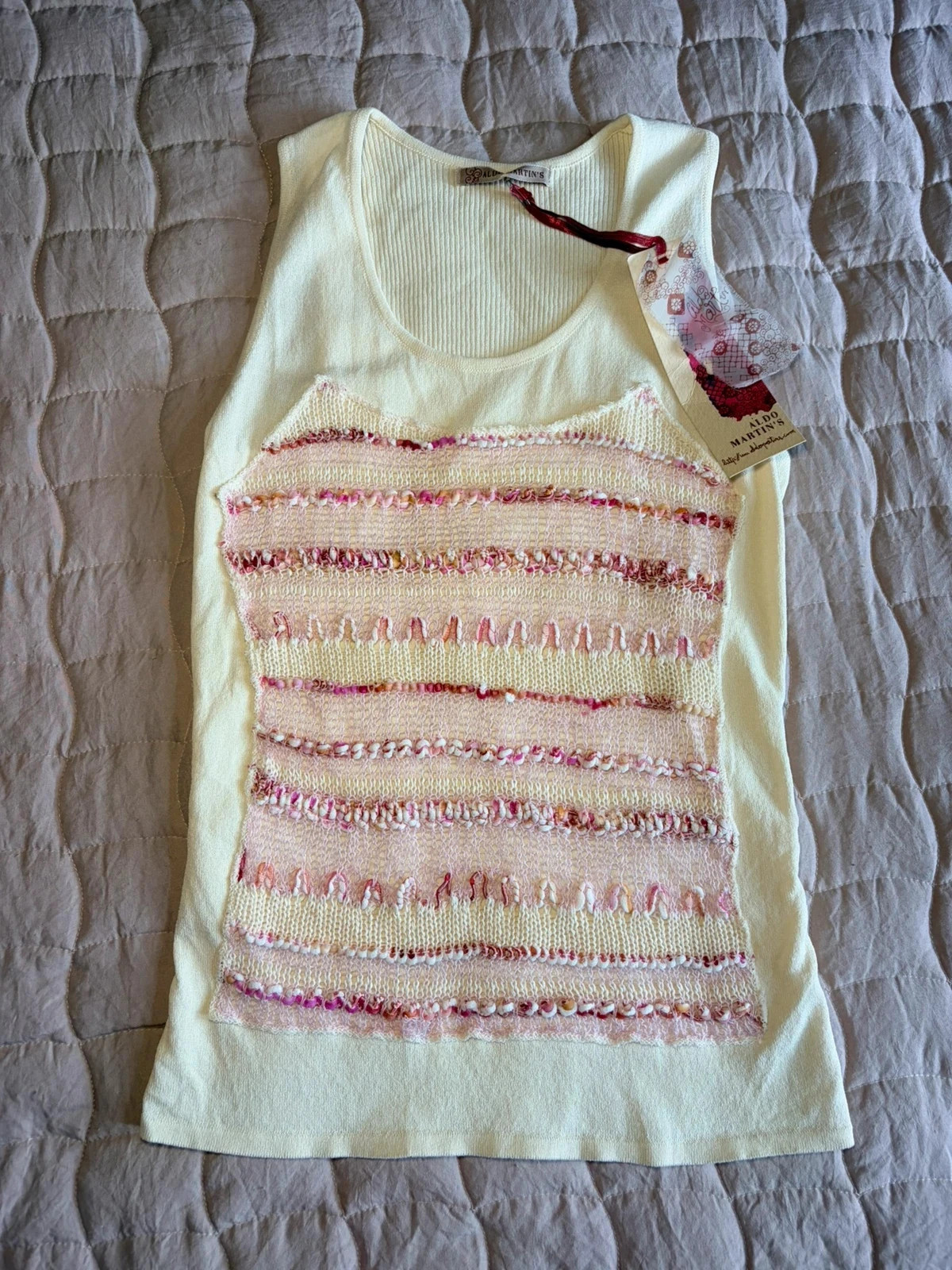 Aldo Martins Designer Knit Tank | Size UK 14 | BNWT | Soft Pastel Layer
