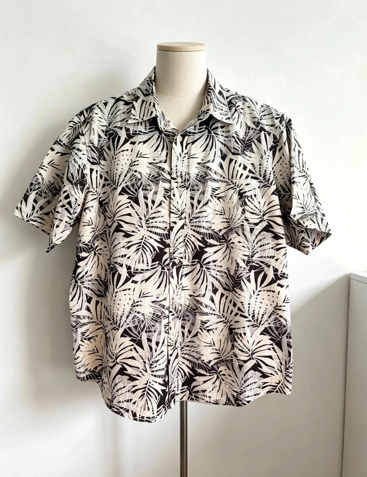 Authentic 90s Vintage Natural Issue Men’s Tropical Palm Print Shirt Size L 100% Cotton Short Sleeve