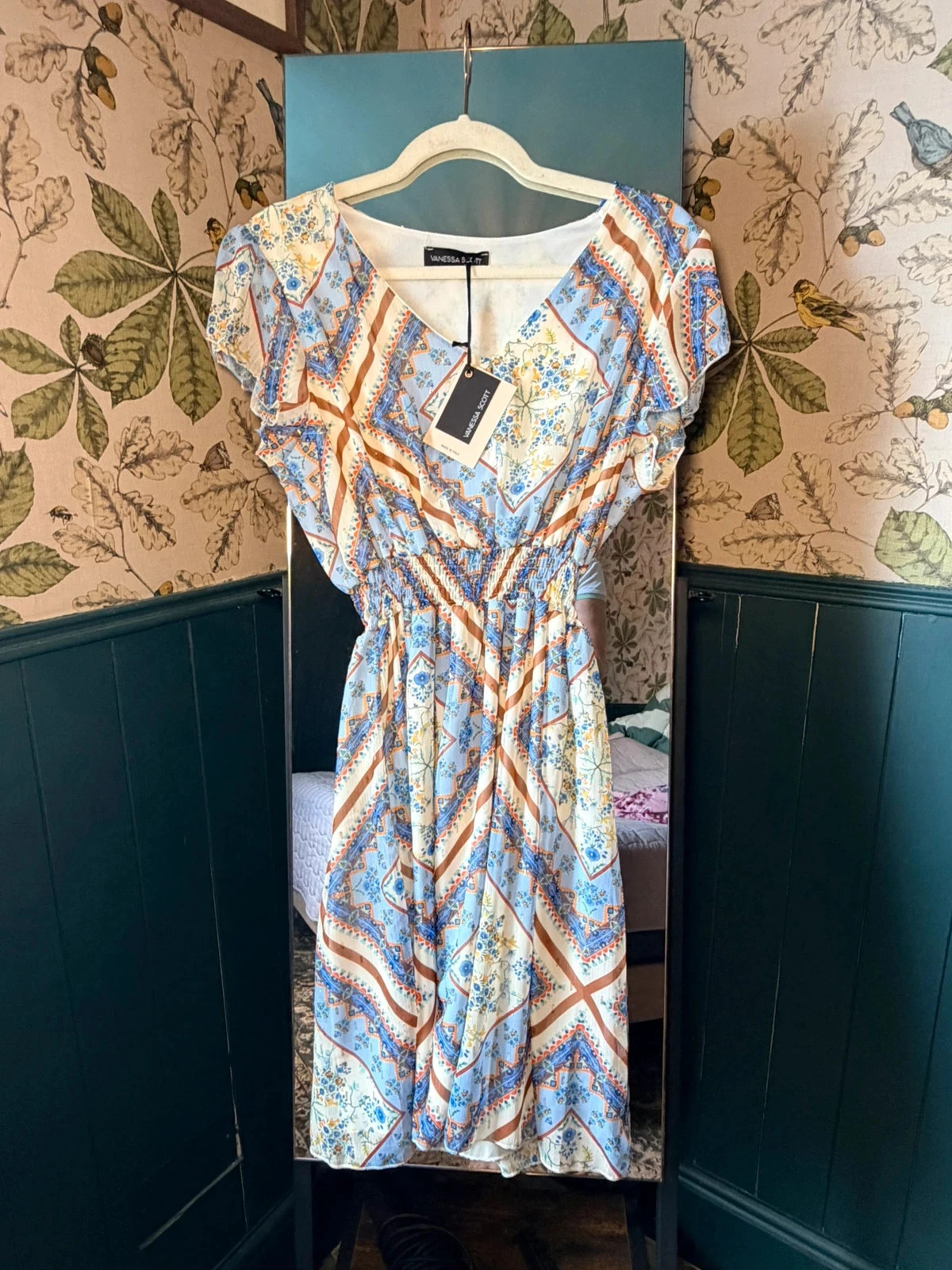 Vanessa Scott Boho Print Dress | Size M/L | Elastic Waist | Summer / Holiday