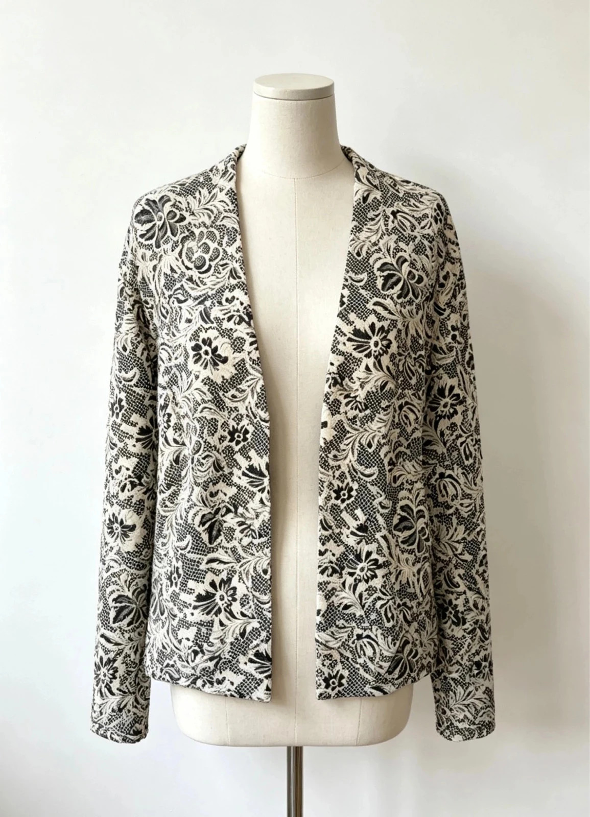 George Monochrome Lace-Print Blazer / Cardigan - Size 14