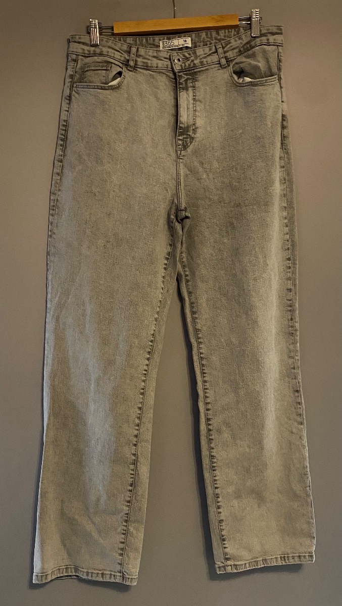 Denim 365 high rise straight leg size 18 stone grey jeans Peacocks
