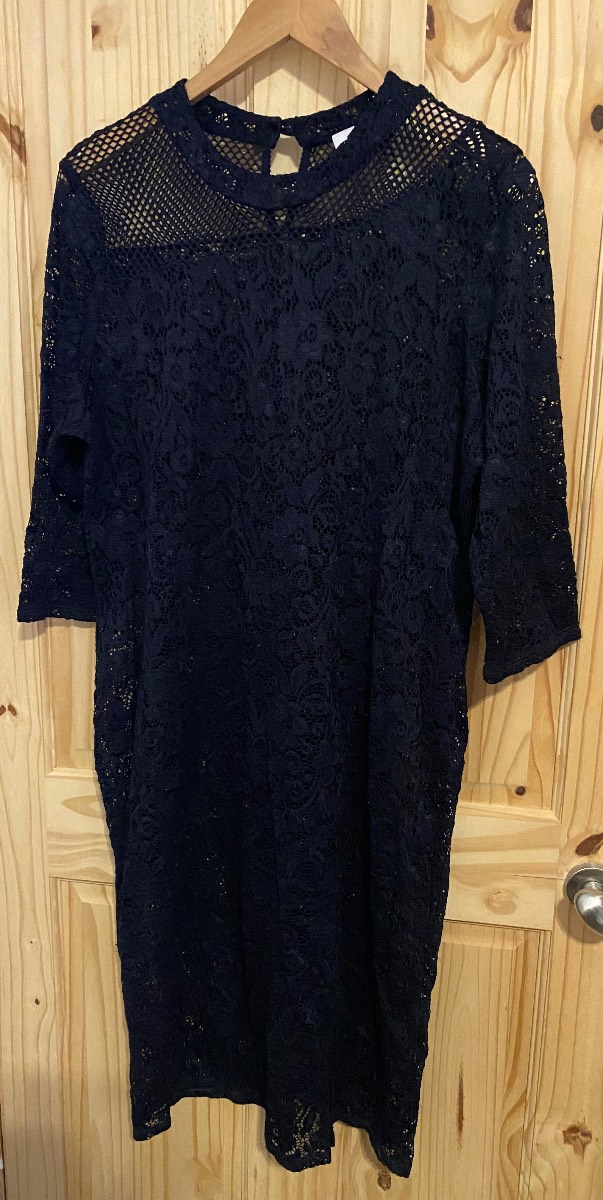 M&S Per Una navy lace over dress Size 20 No under dress