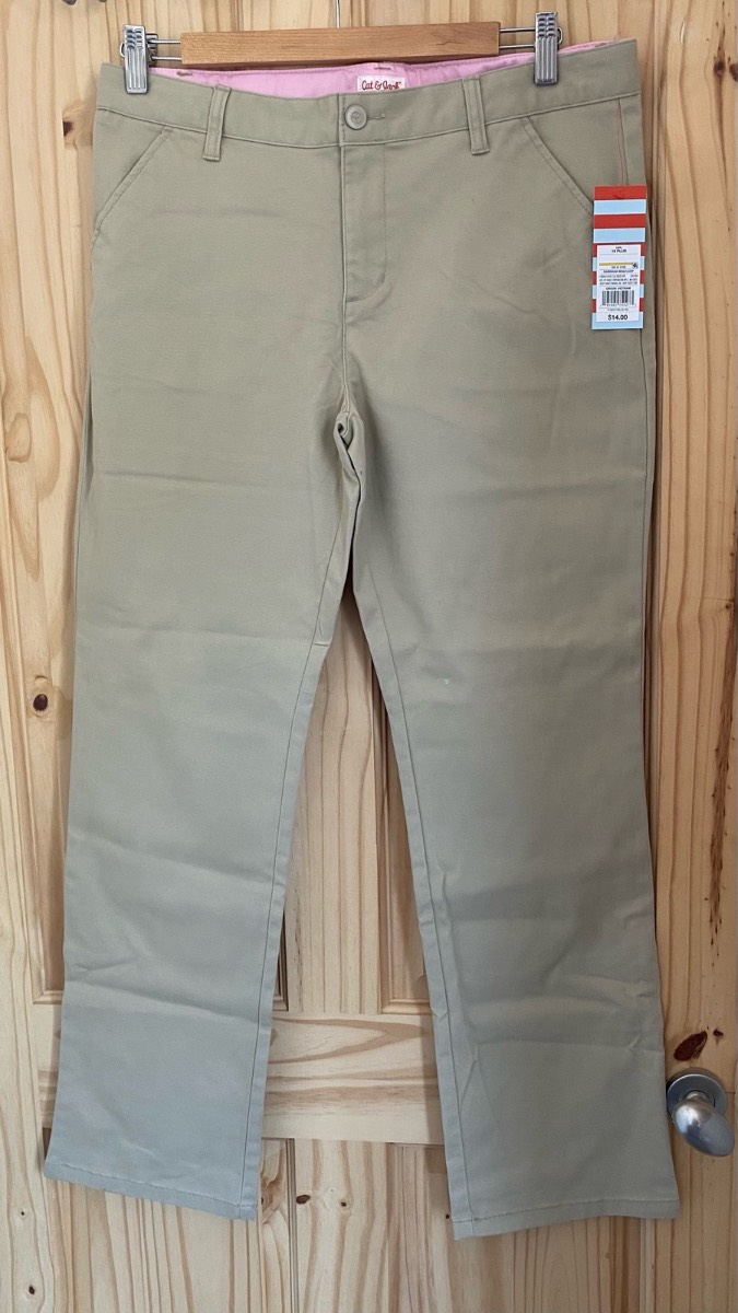BNWT Cat & Jacks girls 16 years plus sourdough beige / stone chinos trousers