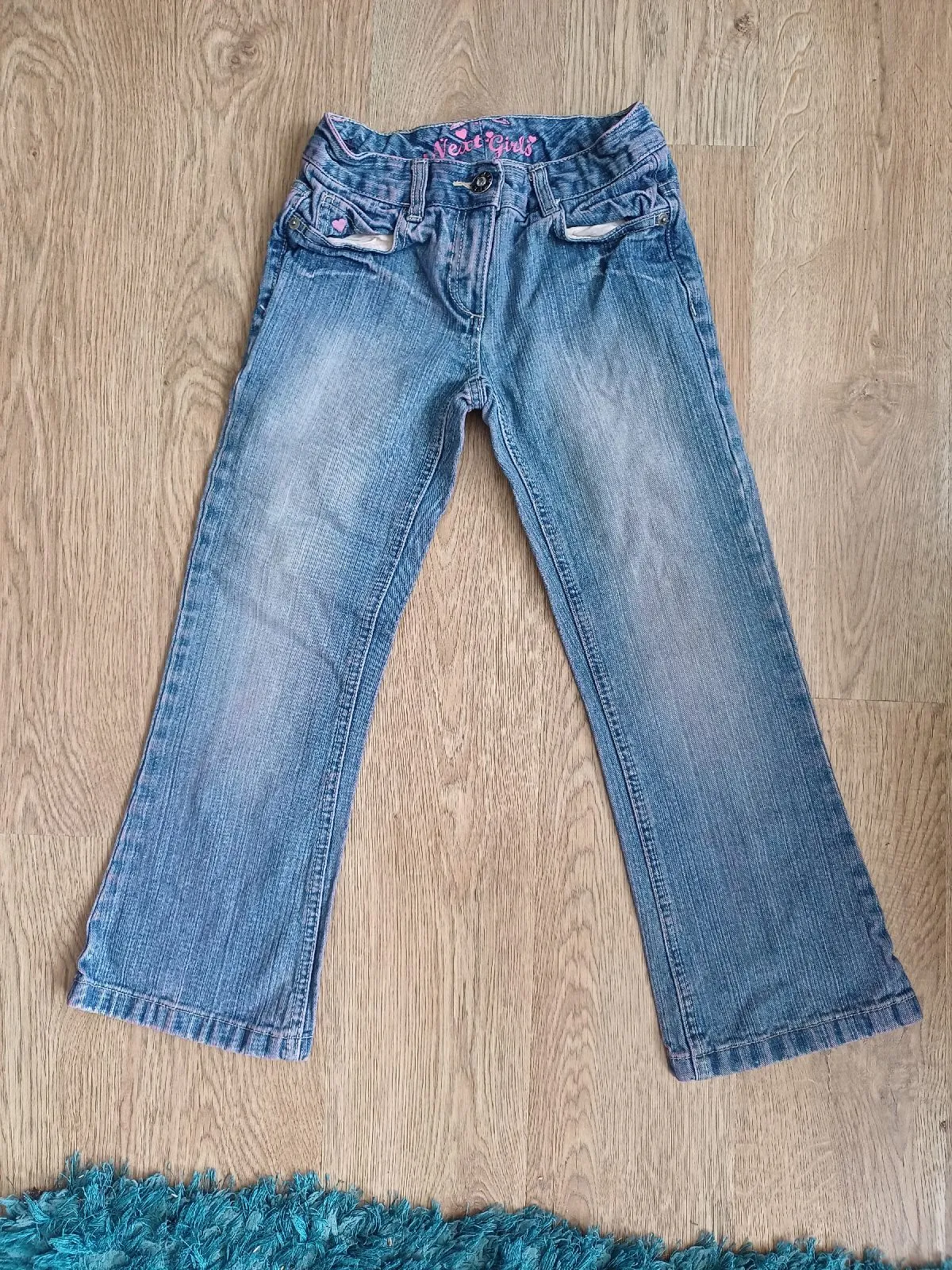 Next girls pink-washed blue denim jeans age 8 years