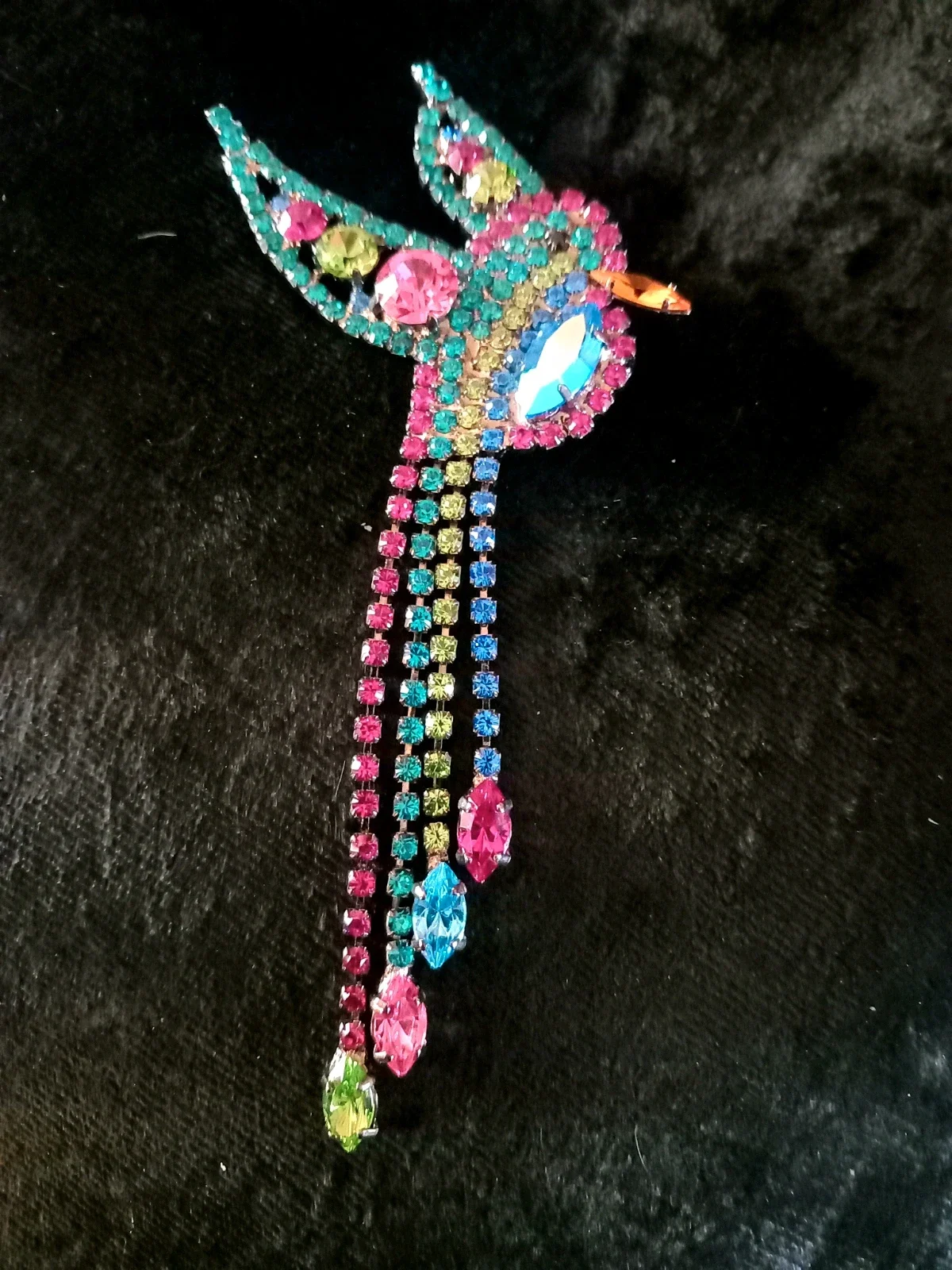 Butler and Wilson Rare 1980's Articulated Hummingbird Brooch