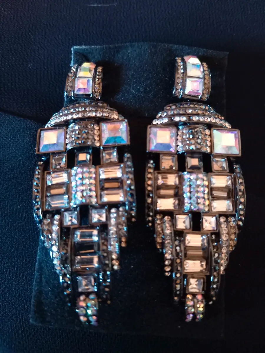 Butler and Wilson Opulent and Elegant Art Deco Drop Earrings earrings