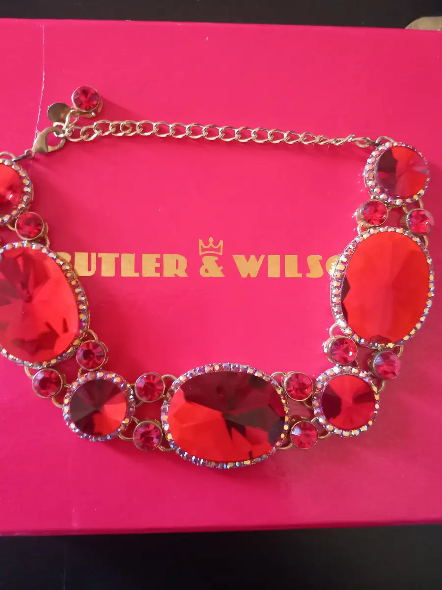 Butler and Wilson Exquiste Mirrored Red Necklace