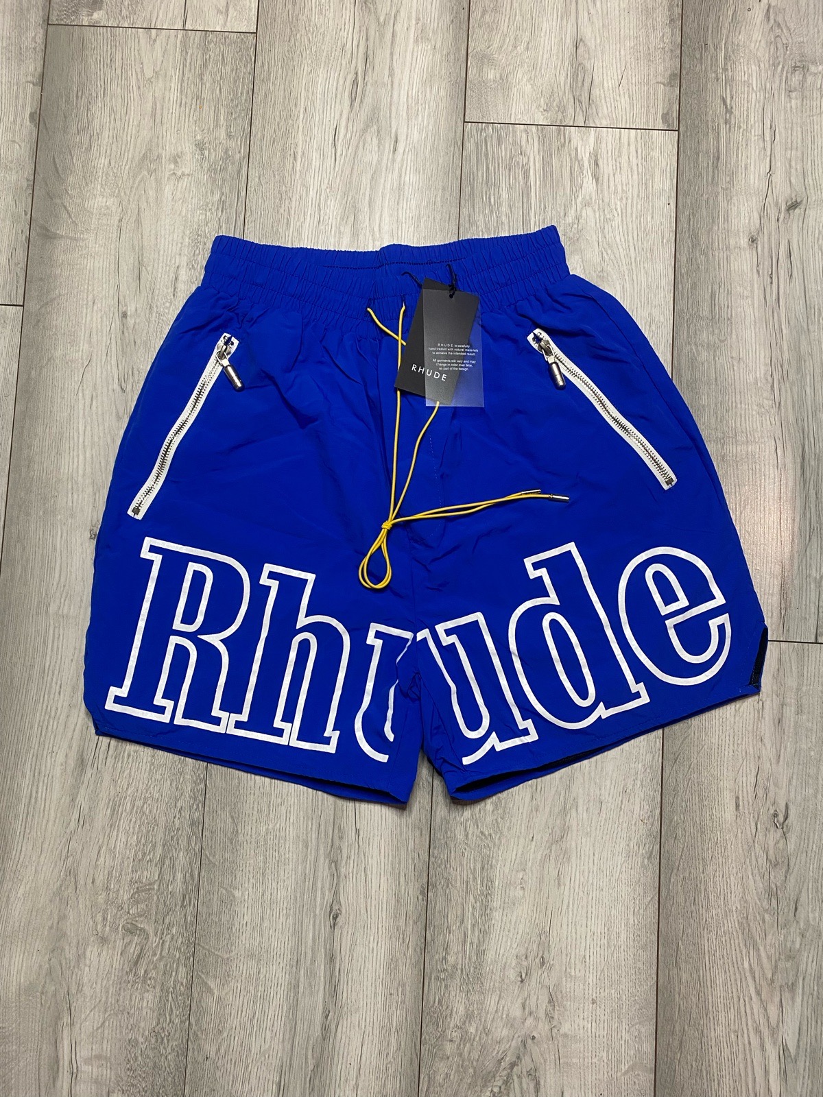 Rhude Logo-Print Swim Shorts Blue