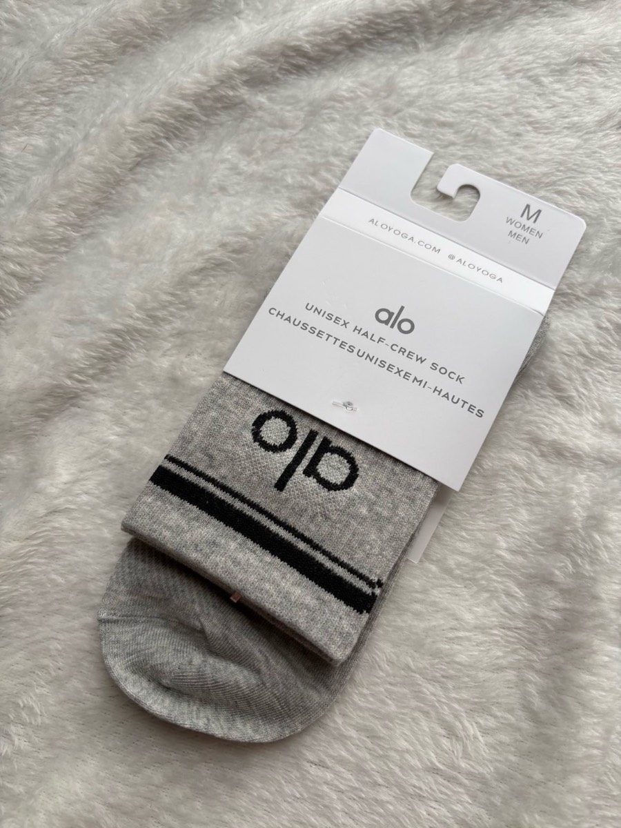 Grey and black alo socks
