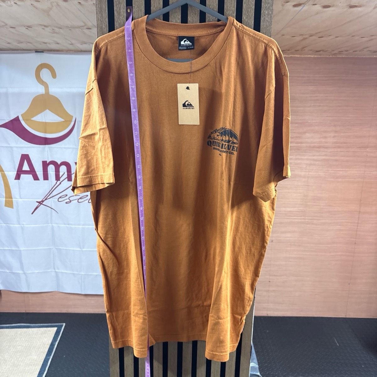 Quiksilver Burnt Orange Colorway T-Shirt With Front & Back Graphic Size XL