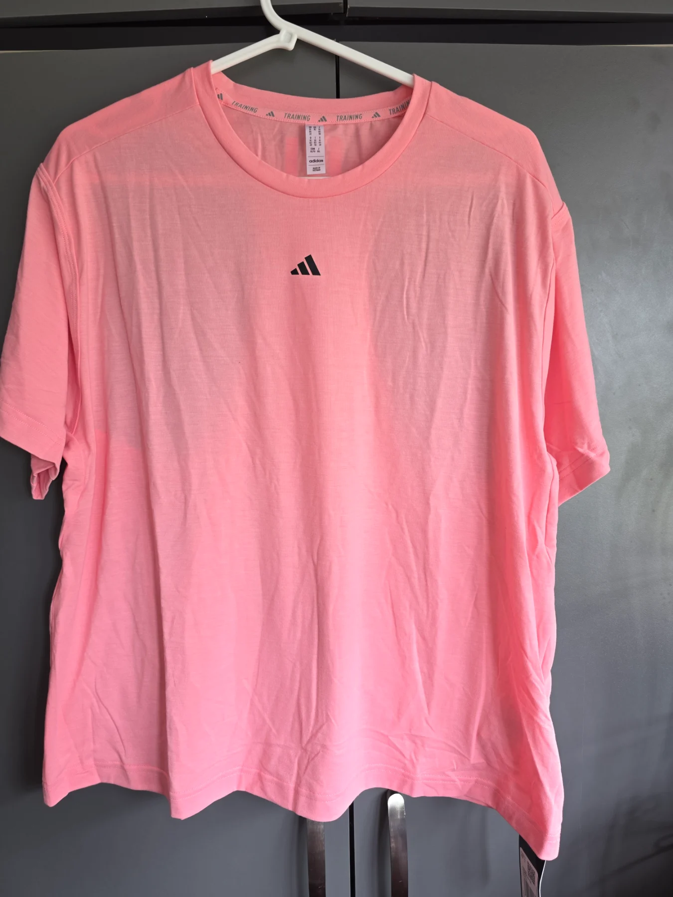 NWT Adidas Power 3S Training T-Shirt Pink Activewear Gym Top Size UK XL (20-22)