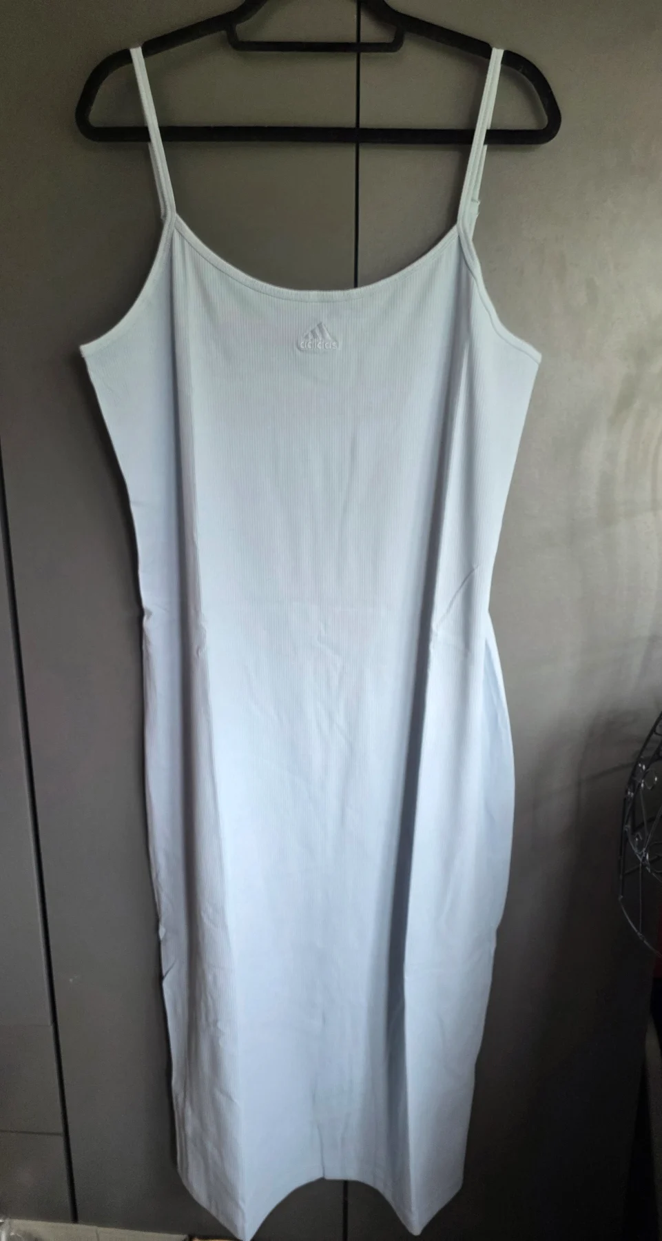Adidas Blue Ribbed Cami Midi Dress Slim Fit Size UK 20-22 XL BNWT
