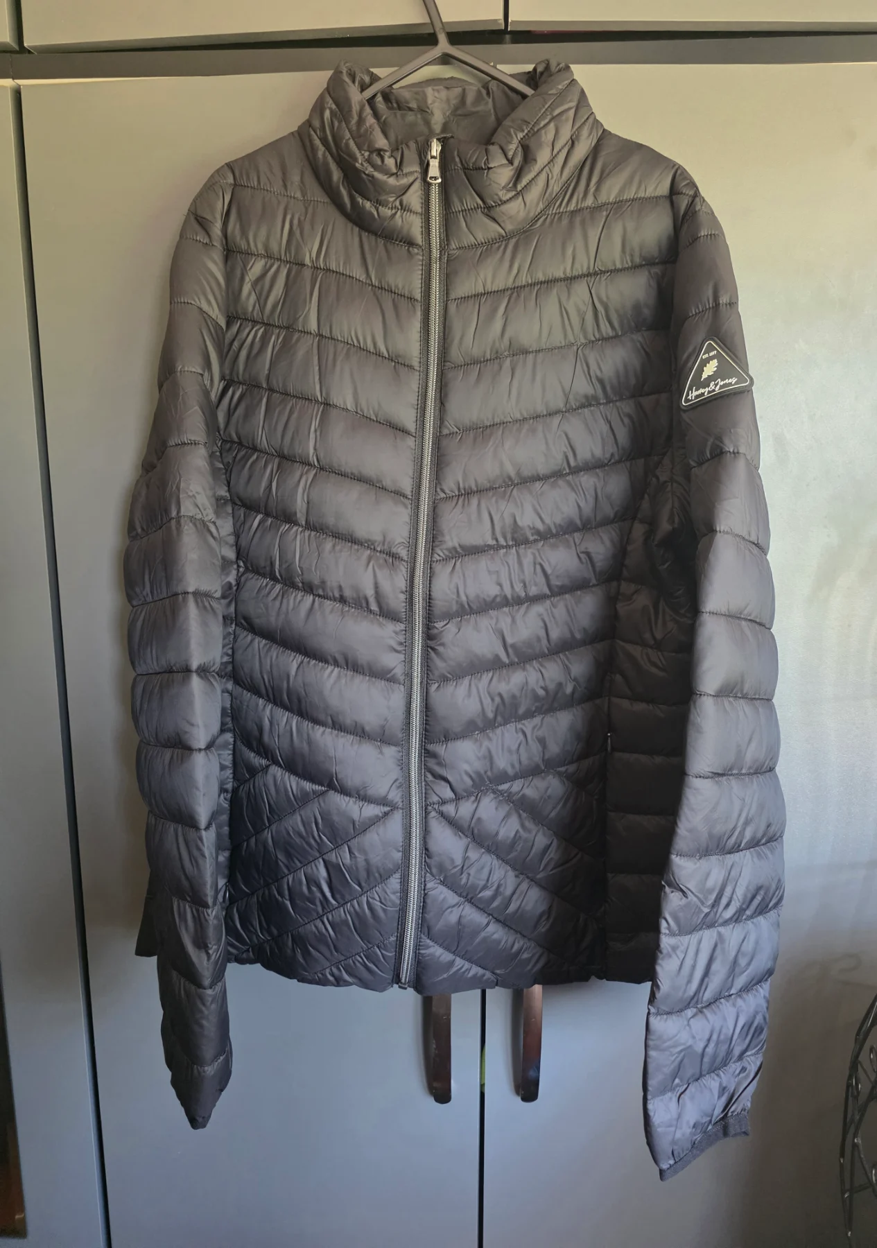 NWT Harvey & Jones Jenna Padded Quilted Jacket Black Water Resistant Size 16 rrp £100