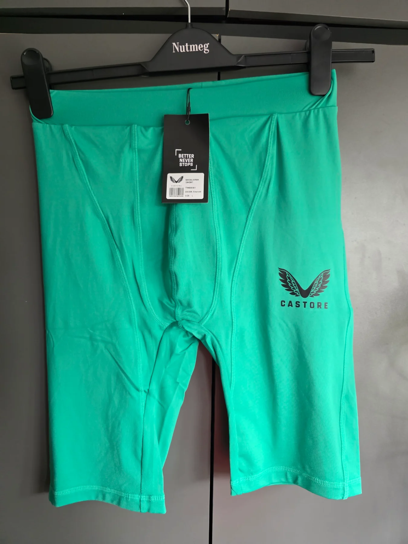 NWT Castore Baselayer Shorts Emerald Green Men's Size Large L Compression F1 Sports