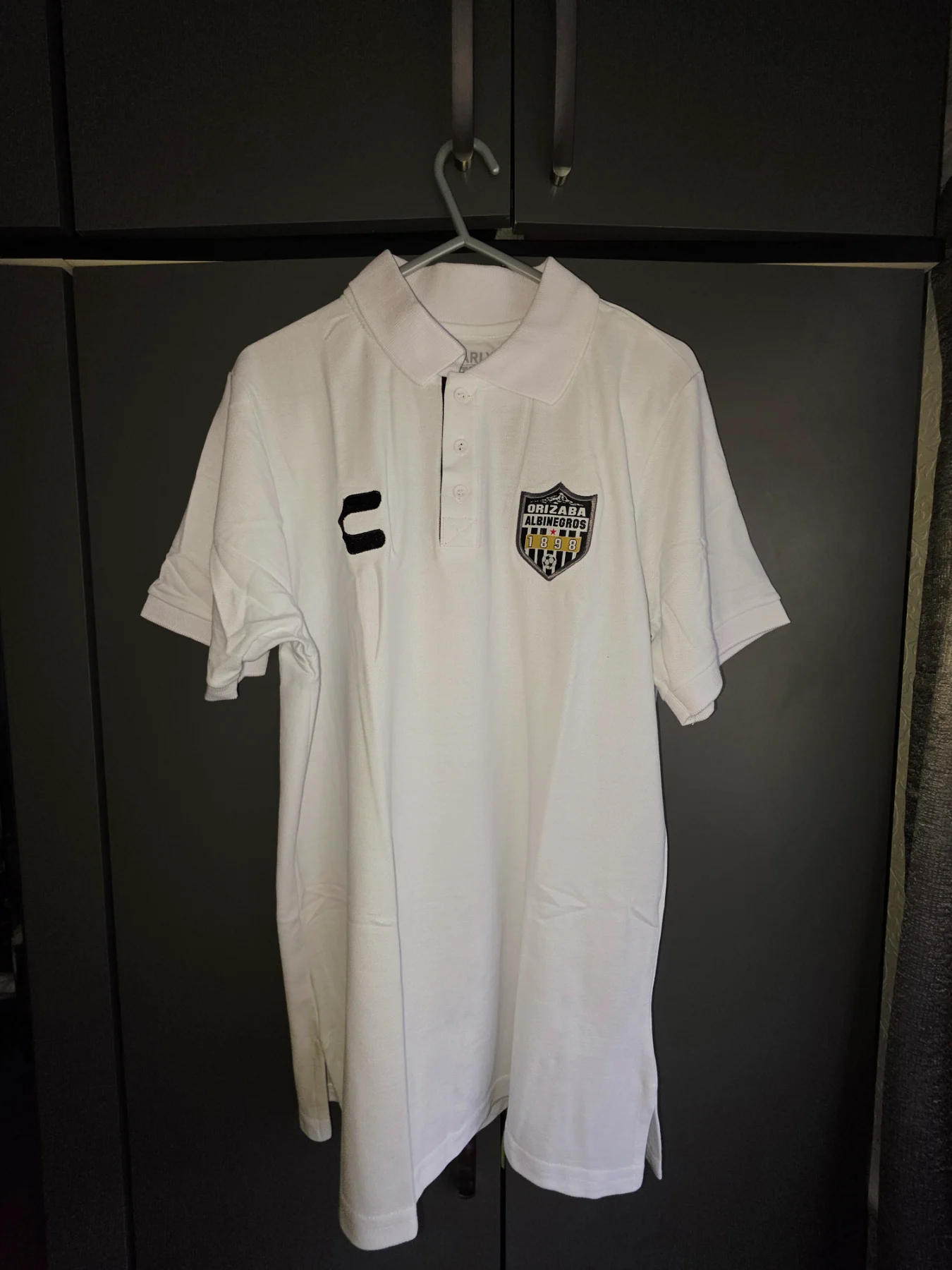 NWT Charly Albinegros de Orizaba White Soccer Polo Shirt Men's Size Large / G