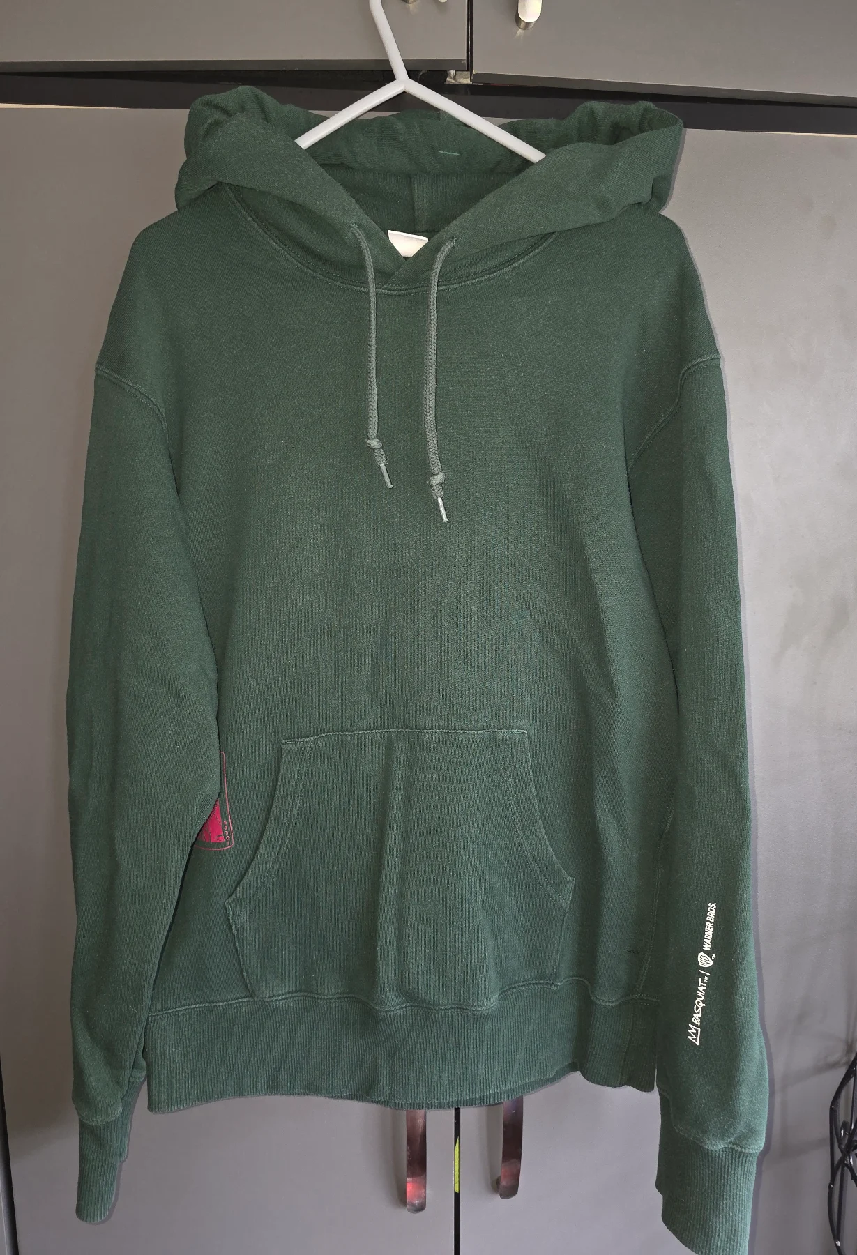 Rare Uniqlo UT Batman Joker Basquiat Collaboration Graphic Hoodie Dark Green Size XS