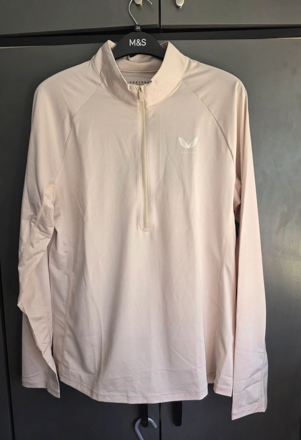 NWT Castore Adapt 1/2 Zip LS Top Stone Marl Men's XL rrp £42