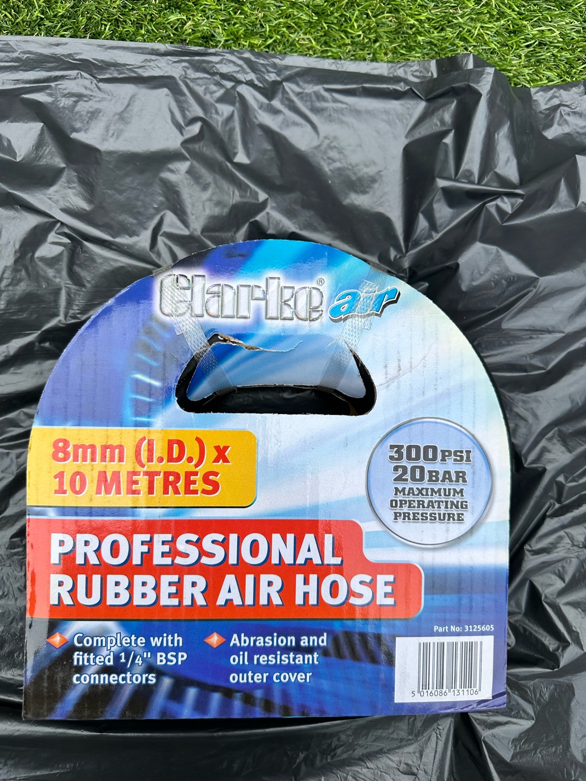 Clarke Air Professional Rubber Air Hose 8mm x 10m 300PSI New